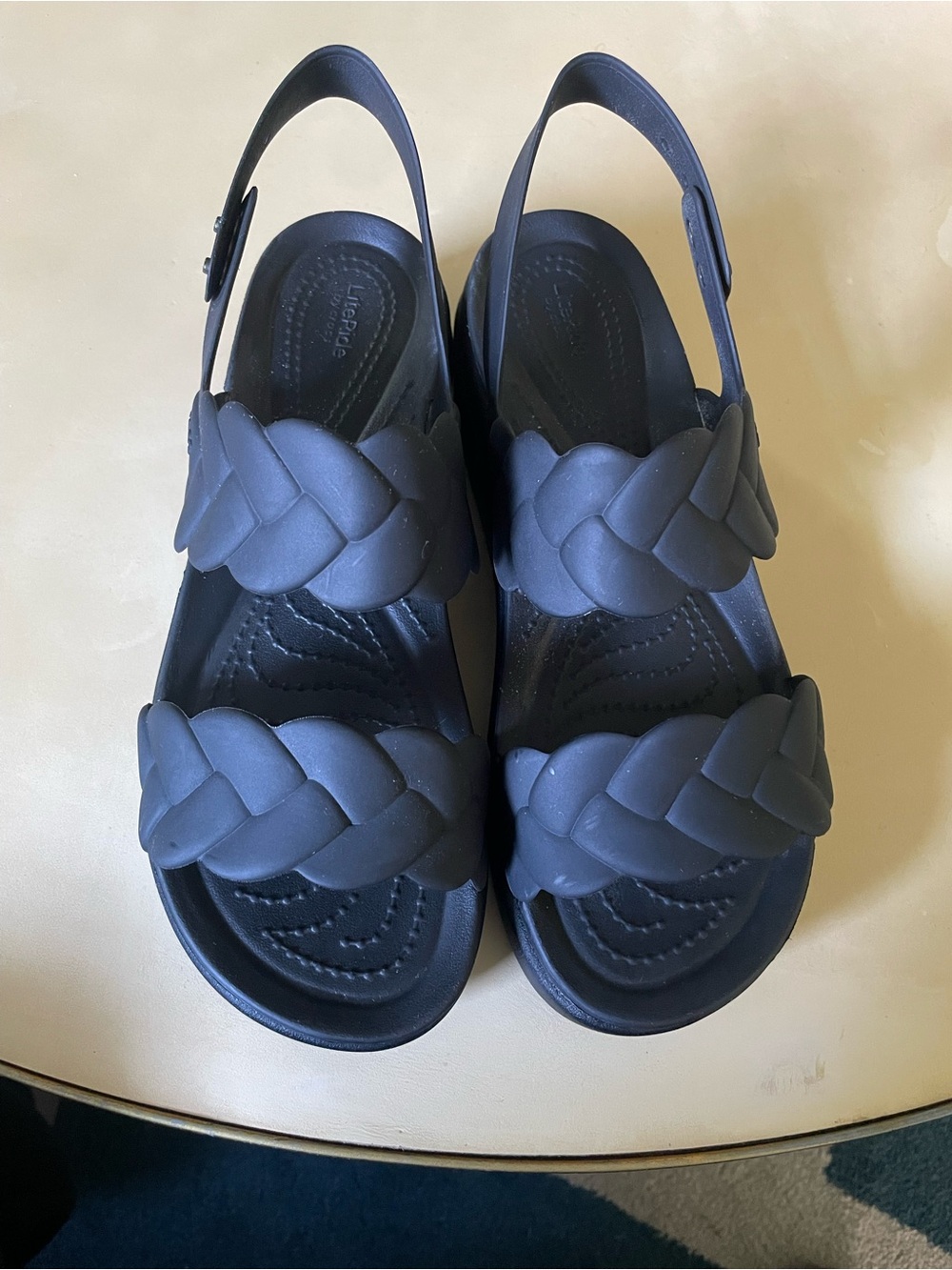 CROCS Women's Black Braided Platform Sandal - Picture 4 of 5